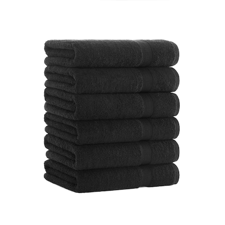 Monarch Brands True Color Bath Towels , Black, 6PK P-BATH-BK-6